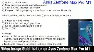 Asus Zenfone Max Po M1 Stock Camera - Enable Video Image Stabilization (No Root)