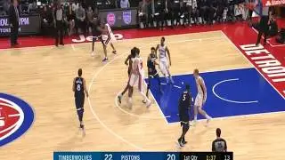 Tyus Jones Alley opp To Andrew Wiggins Pistons vs Timberwolves 26 October 2017