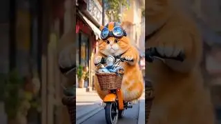 cat riding cycle  to bring fish  _  you won't  believe what did !