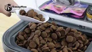 EassyHoo Large Pet Food Storage Containers, 30lb Airtight Food Container for Dogs and Cats,  Grey