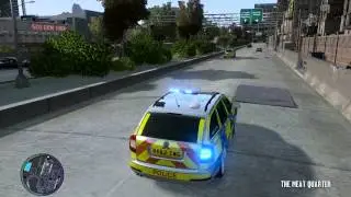 GTA IV MET POLICE AREA CAR X2 BLUE LIGHT RUN