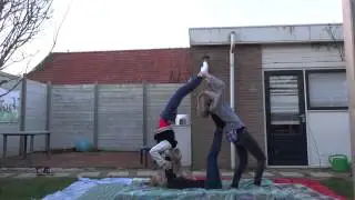 3 Person acro stunts
