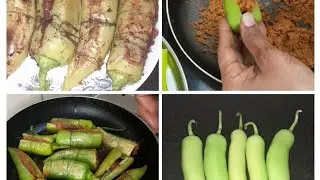 #Rajasthani style bharwa mirchi #bharwamirchi #besanmirchi #recipe #drymirchi #easyrecipe #tredisnal