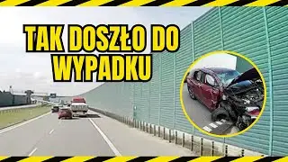 Wypadek lexusa na autostradzie A1 nagrany wideorejestratorem