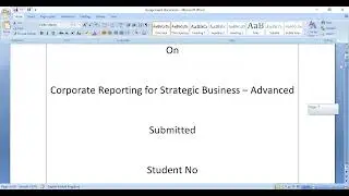 IFA-Unit-Corporate Reporting for Strategic Business - Advanced-Assignment Discussion-(AS)