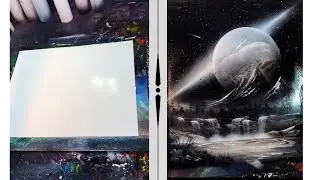 &laquo;От чистого холста к космической мечте 🌌 | Увлекательное искусство космической живописи с помощью...