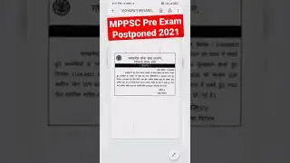 MPPSC Pre Exam Postponed 2021#shorts #youtubeshorts