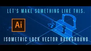 Isometric lock vector background  Internet security