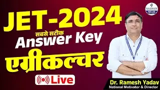 JET Exam 2024 Agriculture Answer Key 🔥 LIVE | Paper Discussion 💯| Dr. Ramesh Yadav | RAJDHANI GROUP