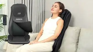 SNAILAX Shiatsu Neck Back Massager with Heat, Massage Chair Pad with Compression SL-229