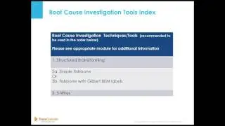 3 5 CAPA Lifeycle Tools FINAL Root Cause Investigation Tools