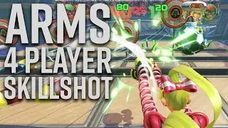 ARMS 4 Player Skillshot Gameplay - Nintendo Switch