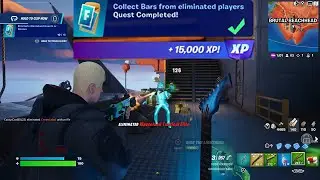 How to EASILY Collect Bars from eliminated players in Fortnite locations Quest!