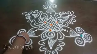 Easy and Simple muggulu/Chukkala muggulu/Wednesday rangoli/Daily rangoli/Dharani rangoli 