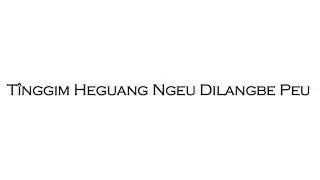 TINGGIM HEGUANG NGEU DILANGBE PEU                       ICHULE NRIAME