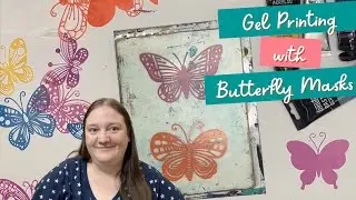 Testing Butterfly Stencils on the Gelli Plate for mixed media art - Silhouette Cameo cut stencils