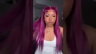 @therealshaniquaaa  22inch 13X4 purple Straight Har Wig #hairwig #precolored #colorfulwigs