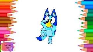 Coloring: Bluey Dancing  Funny 💙💖😅😂💃🏽 It's Coloring Time ⏰🖍️📄🖍️