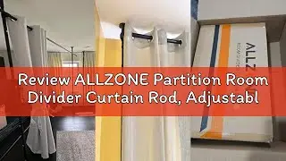 Review ALLZONE Partition Room Divider Curtain Rod, Adjustable Wall Divider for Room Separation, 63 t