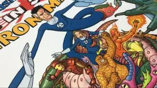ASMR Fantastic Four Iron Man Big in Japan comic book (tracing, page flipping,cat)