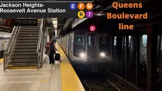 Queens Boulevard Lines| (E)(F)(M)(R) Train action at Jackson Heights Roosevelt Avenue.