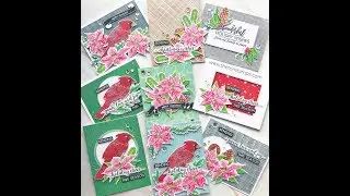Mass Produced Layered Poinsettia Cardinal Cards
