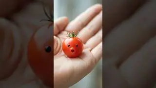 Tiny tomato & apple baby enjoying juicy bites 🍅🍎✨