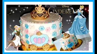 CENTRO CARRUAJE DE CENICIENTA DE FONDANT PARA PASTEL