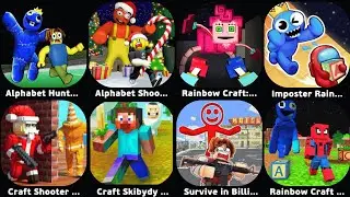 Alphabet Hunt Robloc Shooter,Rainbow Craft Hide in Seek,Imposter Rainbow,Craft Shooter FPS Battles