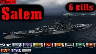 World of Warships Salem Replay - 6 Kills 254.3K DMG(Patch 12.8.0)