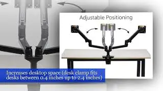 AmazonBasics Premium Dual Dell Monitor Stand - Lift Engine Arm Mount, Aluminum