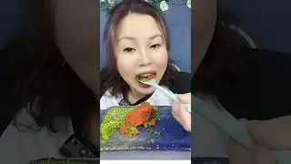 ASMR Flying Fish Roe 🧡 Super Crunchy Eating Sounds 😮&zwj;💨#asmr #tobikoasmr #flyingfishroe