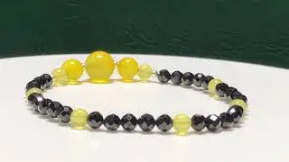Yellow Agate Black Spinel Bracelet