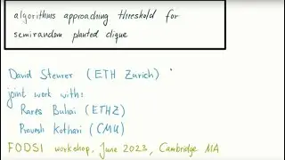 2023 CCSP Workshop - David Steurer (ETH)