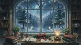 The First Chapter of the Year | Cozy Winter Library & Soft Snowfall