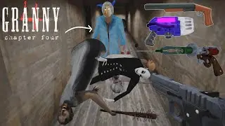 Using Pistol and all new weapons in Granny 4 New Helicopter Escape