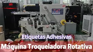 DABA M&aacute;quina cortadora y troqueladora rotativa de etiquetas en blanco con unidad de rebobinado doble