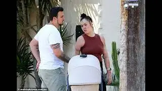 Sophie Delezio and fianc&eacute; Joseph Salerno are enjoying their baby bubble as they go for a stroll thro