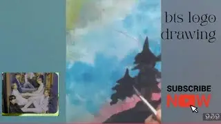 very beautiful bts logo drawing. in poster colour drawing. very easy. very beautiful sinery.