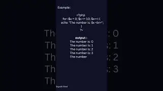 For loops in php | PHP Tutorial #shorts #php #loop #shortsfeed #new