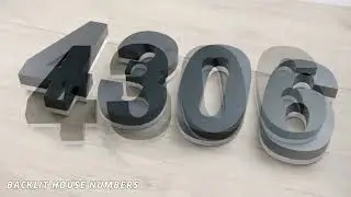 Waterproof Backlit House Number Sign  12V Low Voltage LED Illuminated Stainless Steel Sign