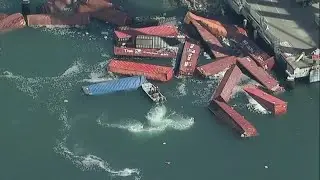 Dozens of shipping containers fall off cargo ship in California