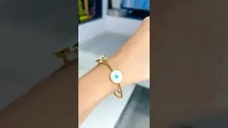 Evil Eye Rope Blue 18K Gold Anti Tarnish Cuff Bracelet For Women