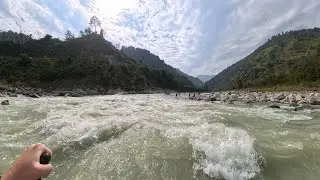 White Water Paddleboarding Rapid on the River Seti Nepal