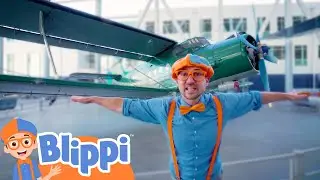 🟠🔵 Blippi Learns All About Airplanes! 🌎✈️ | Blippi | Moonbug Kids | Space Cartoons for Kids