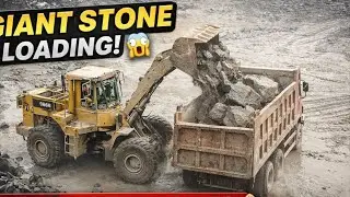 Powerful Caterpillar 966 Loading Big Stones | Mining Work🚜🚜