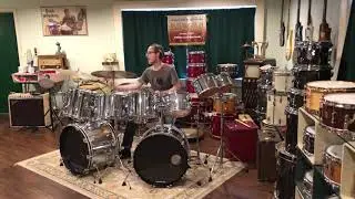 1979-1980 Ludwig 9pc. Drum Set Chrome Over Wood