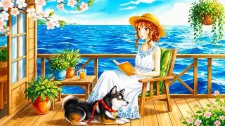 A Peaceful Day on a Floating River House | Ghibli Silent Days | A Day on the Sea Ghibli-Style Video🌊