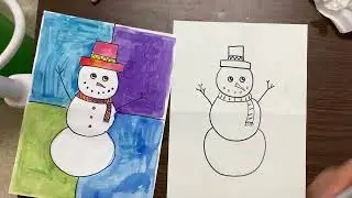 Easy Snowman Drawing and Snowman Painting