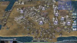 USA Laser - Command & Conquer Generals Zero Hour - 1 против 7, сложный геймплей